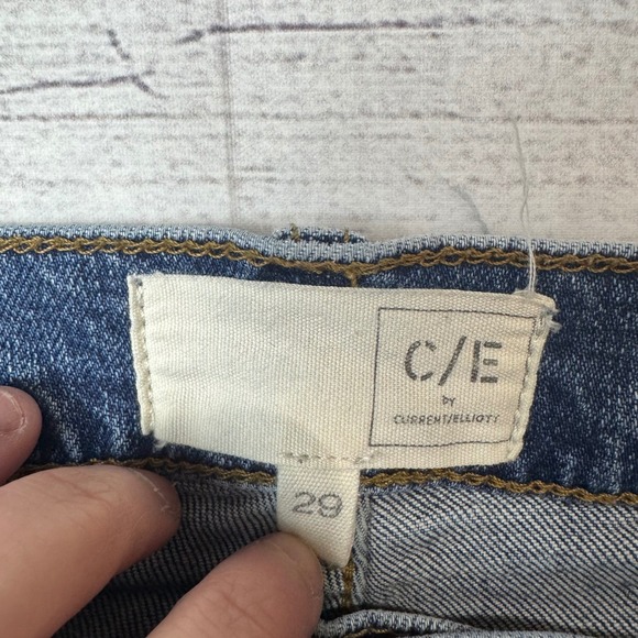 Current/Elliott C/E Womens High Rise Straight Leg Jeans Medium Wash Blue Size 29 - Picture 7 of 11